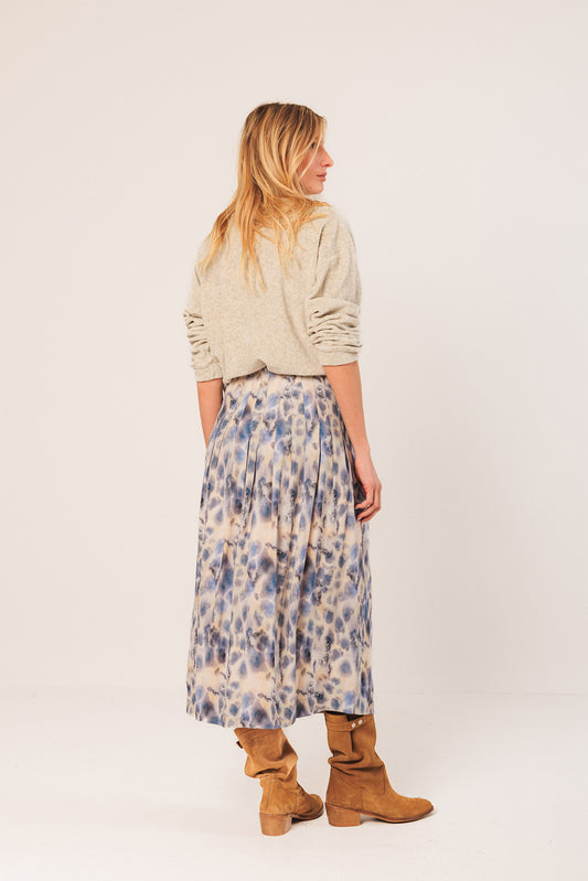 WATERCOLOR MIDI SKIRT 5