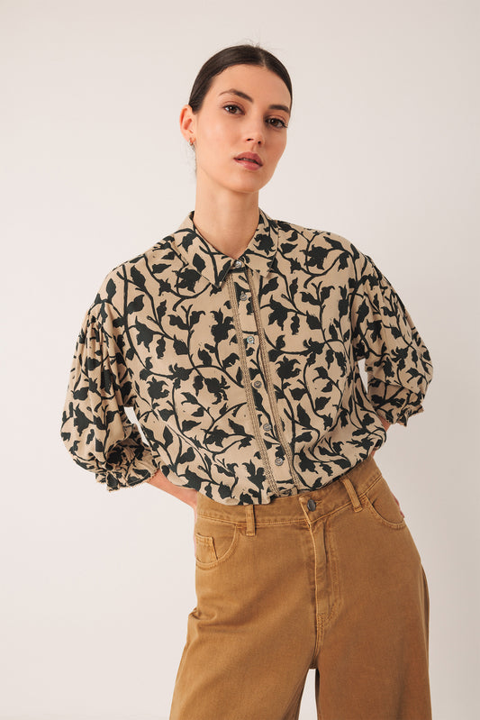 [CL] 3/4 SLEEVE VISCOSE SHIRT 1