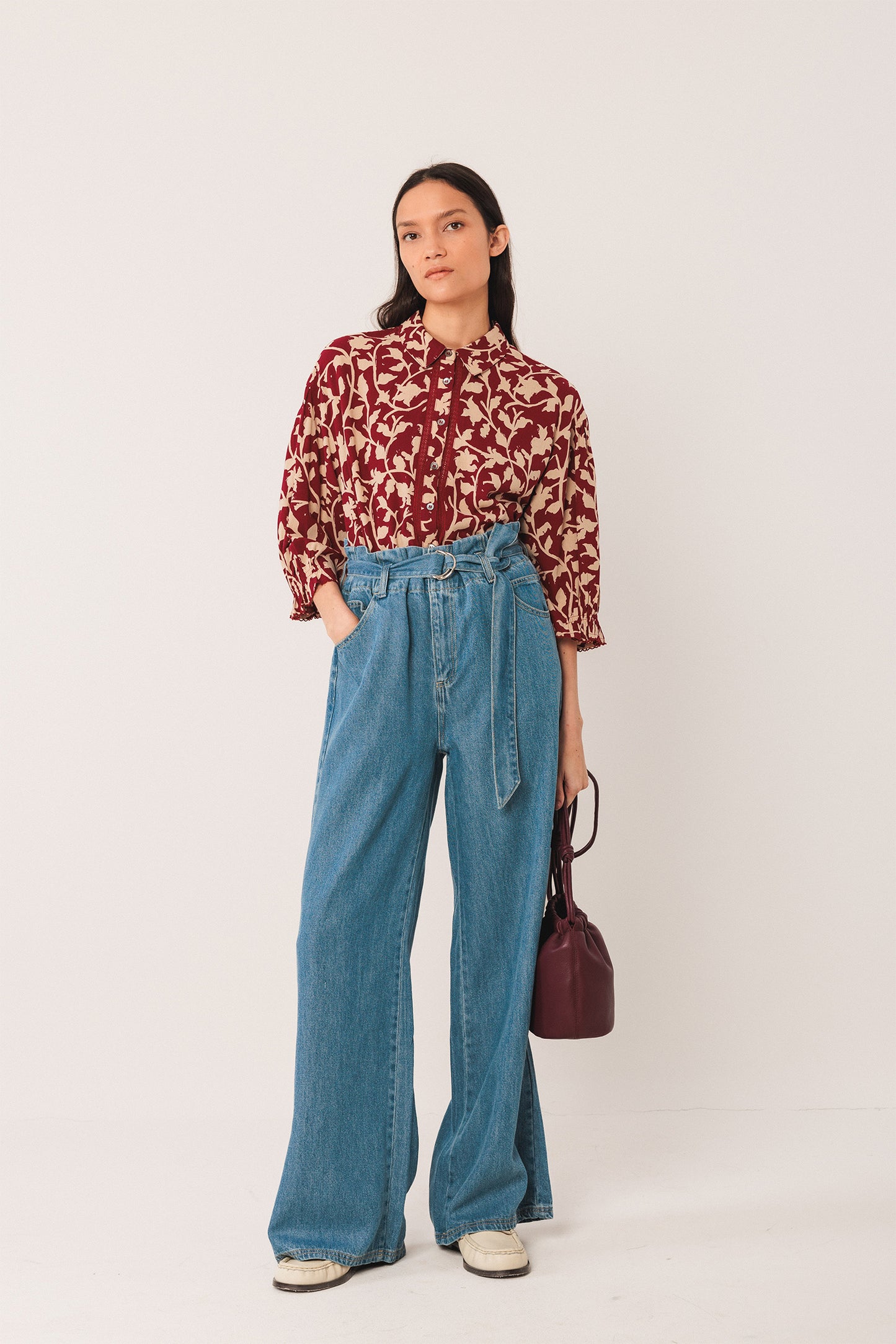 3/4 SLEEVE VISCOSE SHIRT