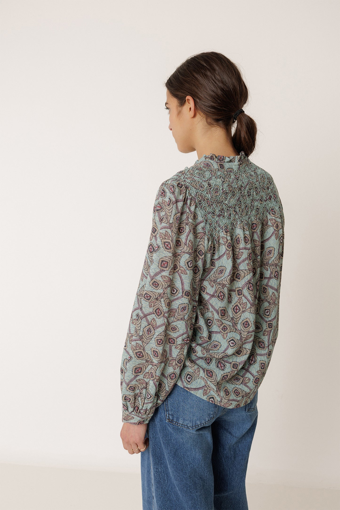SMOCK EMBROIDERED SHIRT