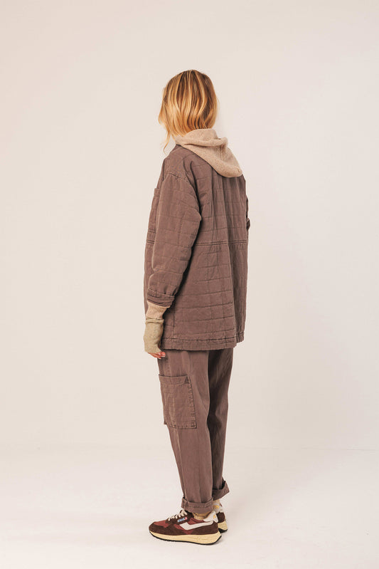 QUILTED PLAID COAT