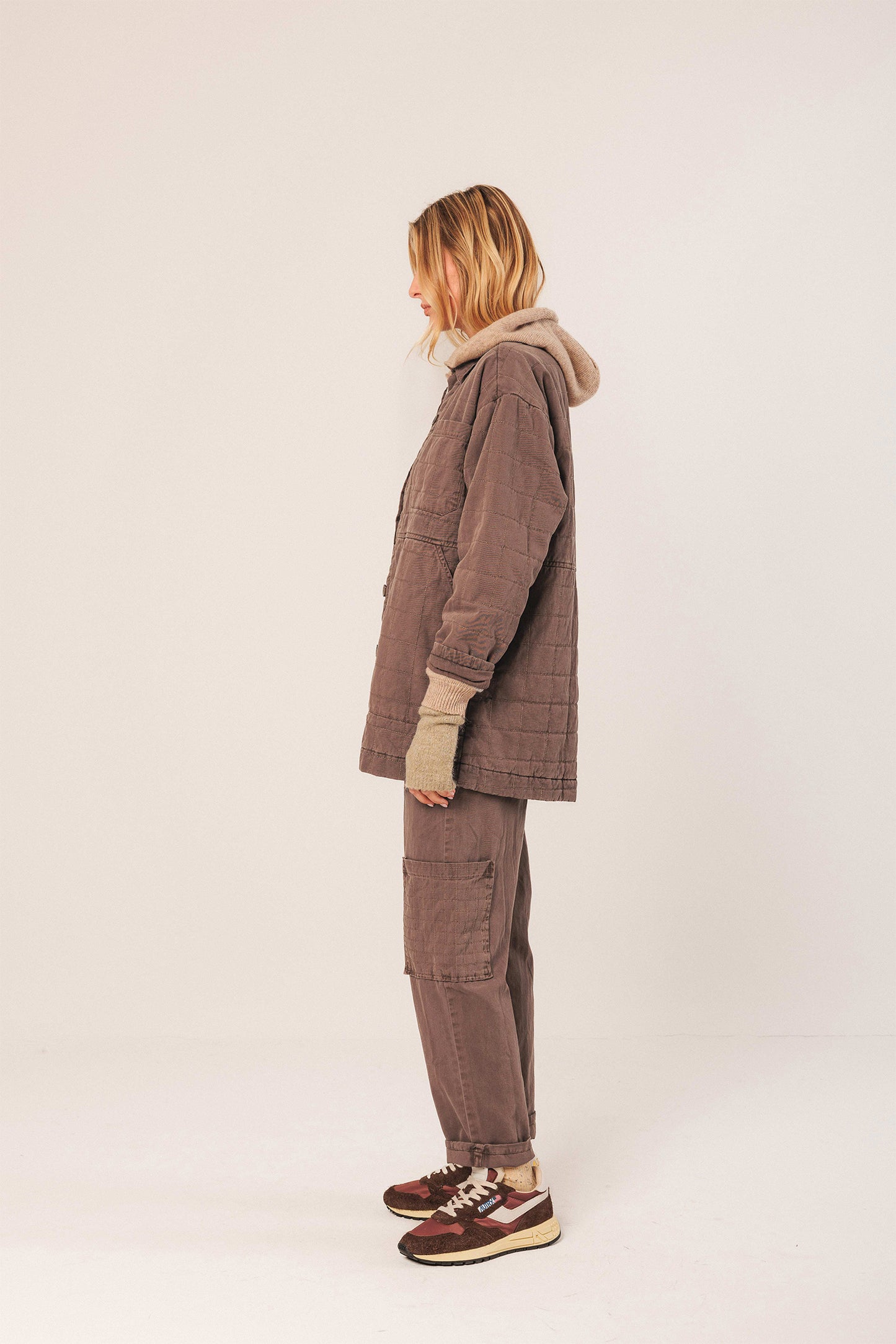 [CL] QUILTED PLAID COAT