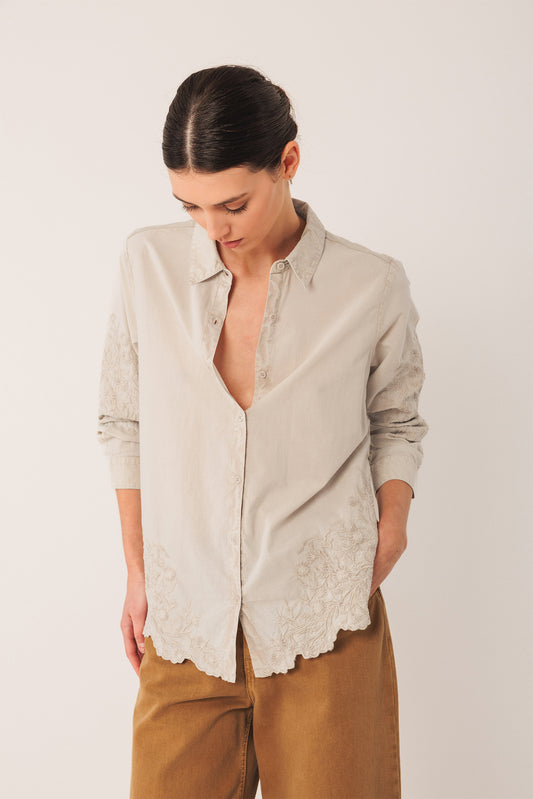 EMBROIDERED VOILE SHIRT