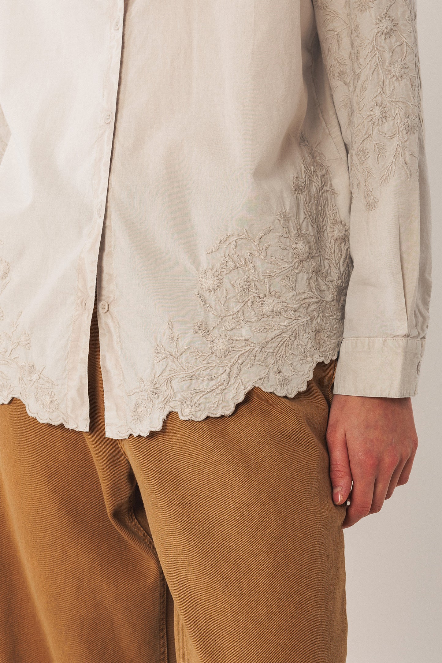 EMBROIDERED VOILE SHIRT