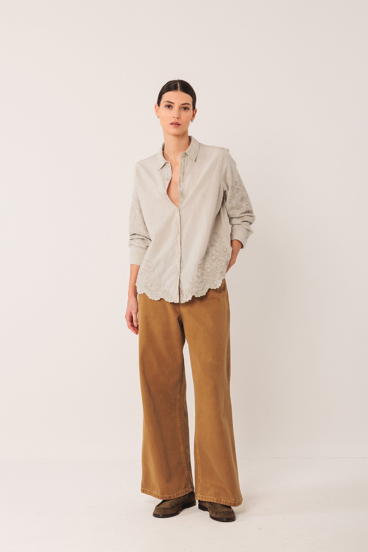 EMBROIDERED VOILE SHIRT