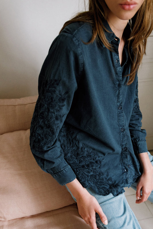 EMBROIDERED VOILE SHIRT