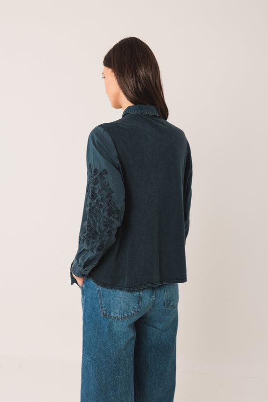 EMBROIDERED VOILE SHIRT