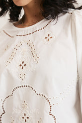 EMBROIDERED POPLIN BLOUSE