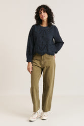 EMBROIDERED POPLIN BLOUSE