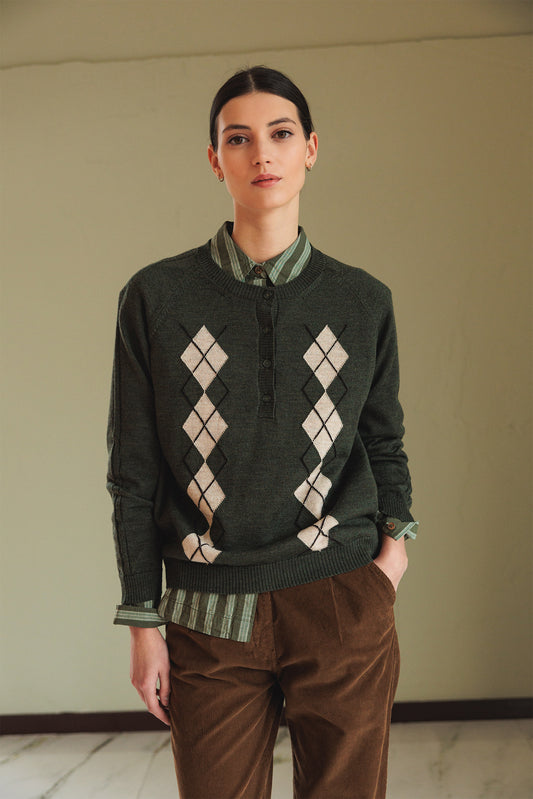 MERINO DIAMOND SWEATER 4