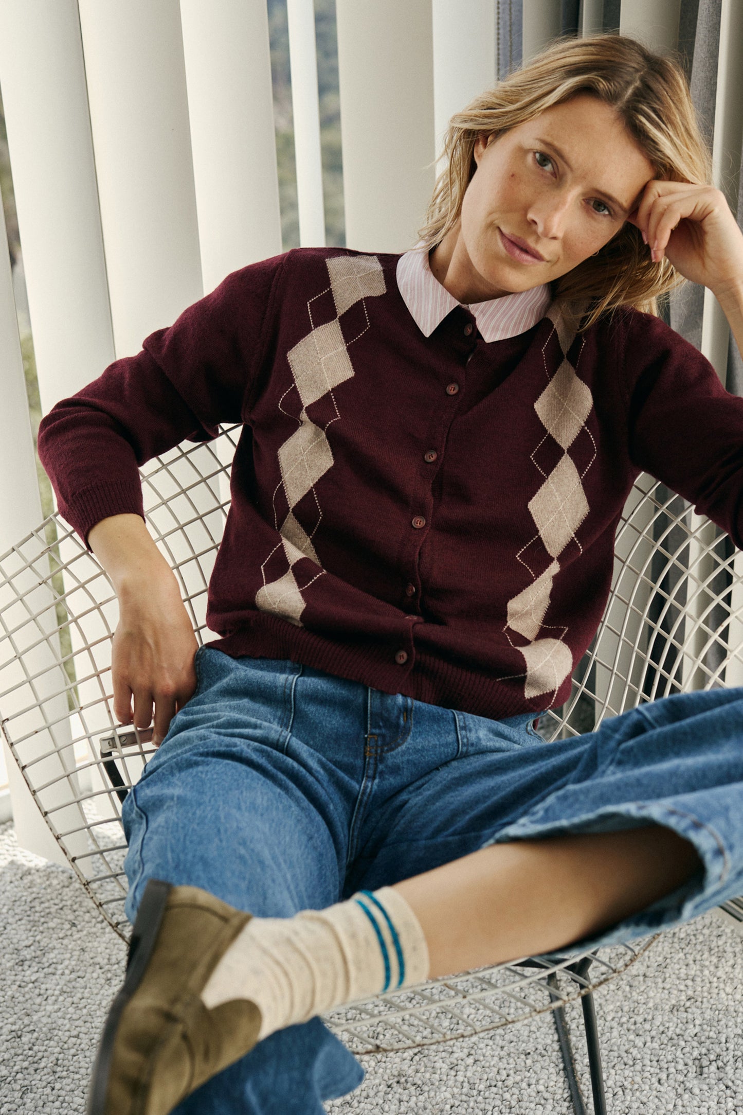 MERINO ARGYLE JACKET