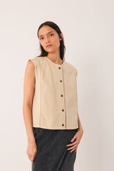 [CL] BOXY TWILL VEST