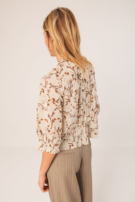 ELASTIC COTTON BLOUSE