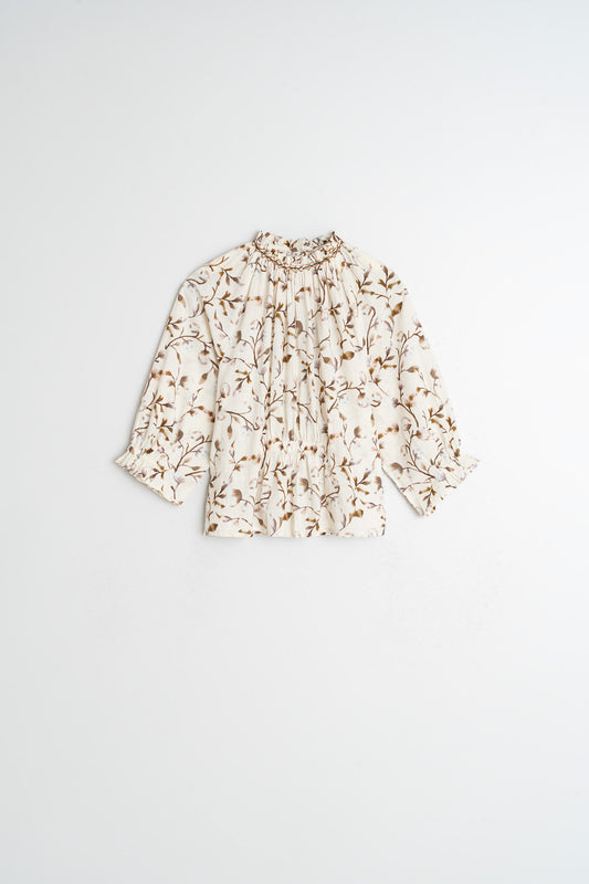 ELASTIC COTTON BLOUSE