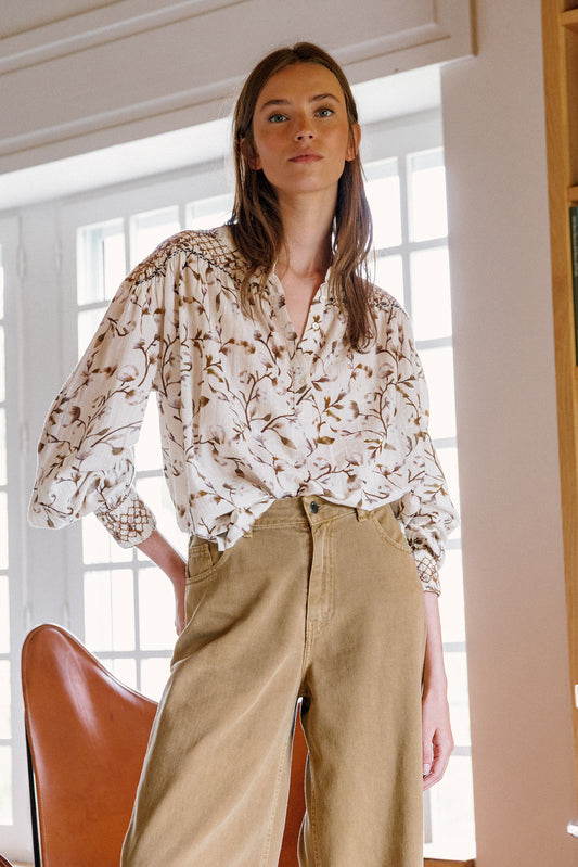 SMOCK-DETAIL BLOUSE 3