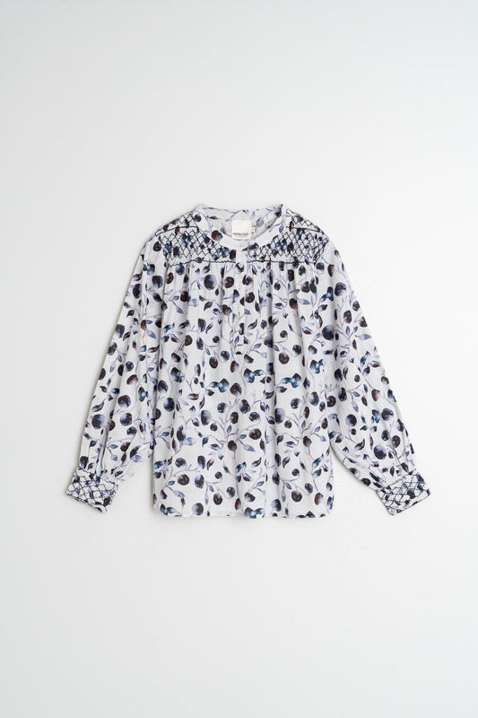 SMOCK-DETAIL BLOUSE