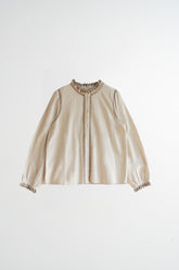 CORDUROY RUFFLED COLLAR BLOUSE
