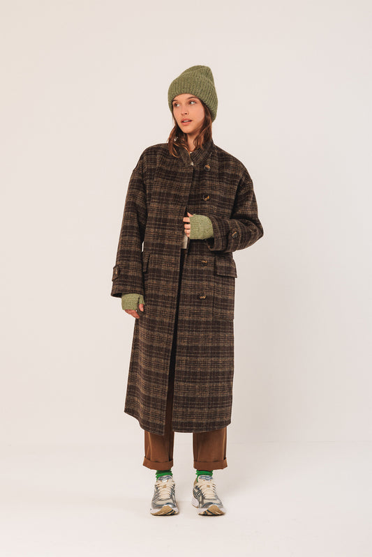 WOOL CHECK COAT 1