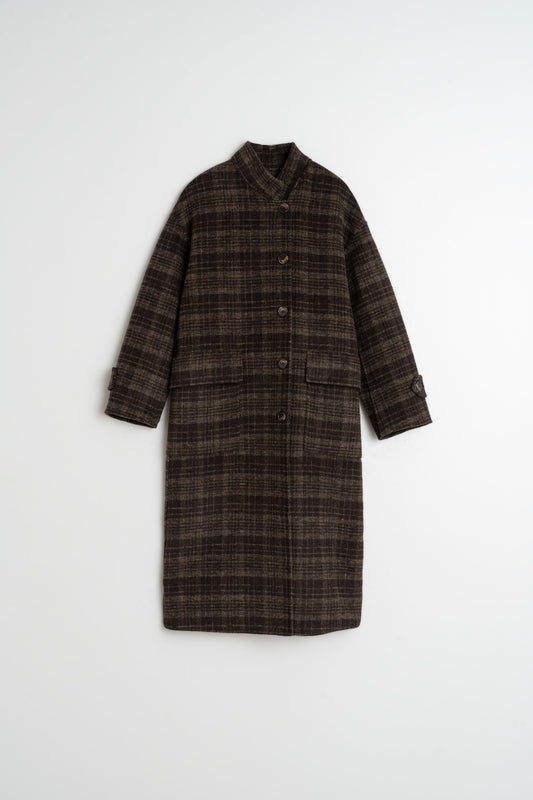 WOOL CHECK COAT