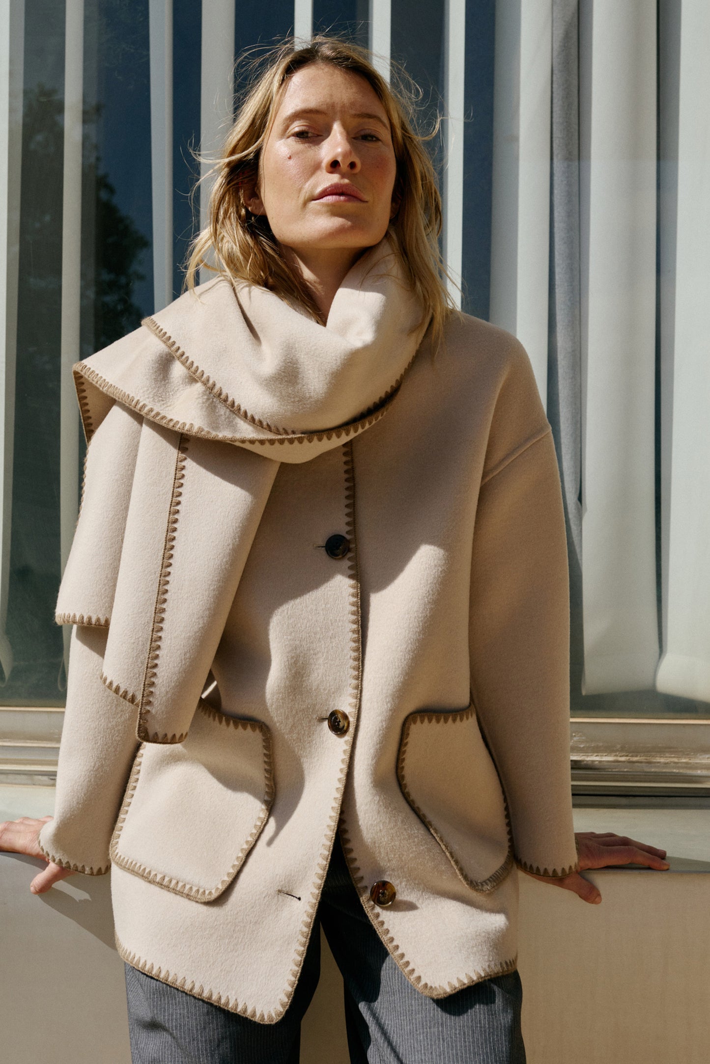 EMBROIDERED WOOL COAT