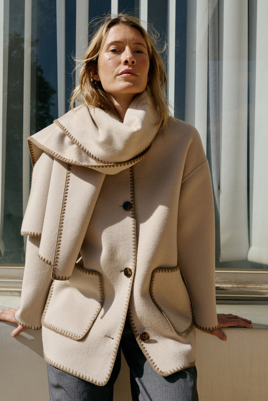 EMBROIDERED WOOL COAT