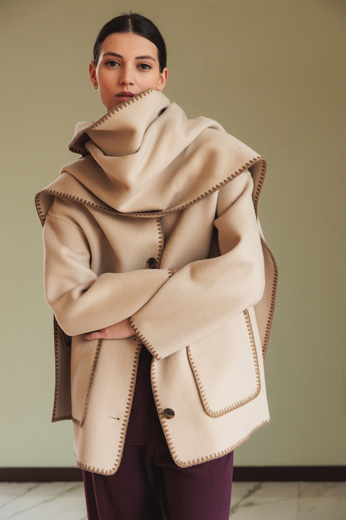 EMBROIDERED WOOL COAT