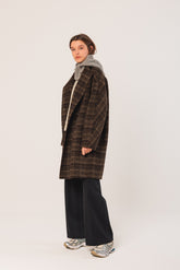 ASYMMETRIC PLAID COAT
