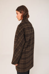 ASYMMETRIC PLAID COAT