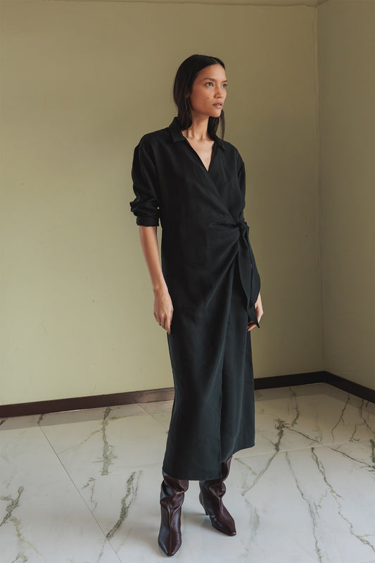 KNOTTED DRAPED DRESS 2