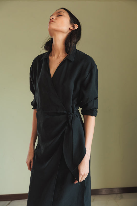KNOTTED DRAPED DRESS 3