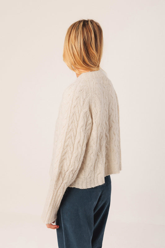 CABLE-KNIT CROP SWEATER