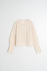 CABLE-KNIT CROP SWEATER