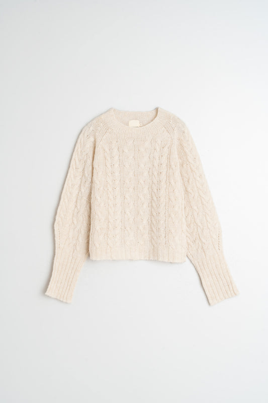 CABLE-KNIT CROP SWEATER