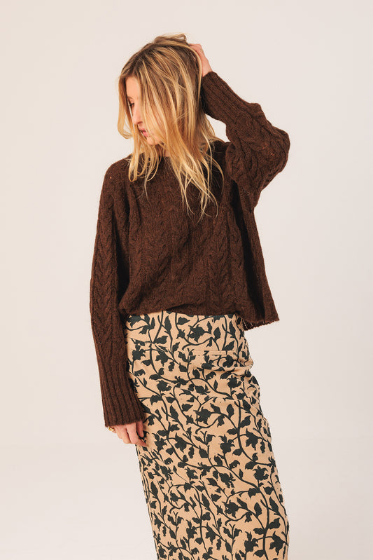 CABLE-KNIT CROP SWEATER 1