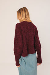 CABLE-KNIT CROP SWEATER