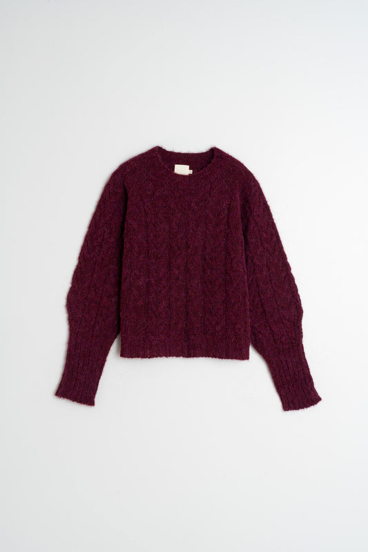 CABLE-KNIT CROP SWEATER