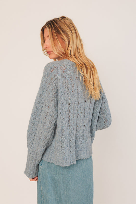 CABLE-KNIT CROP SWEATER