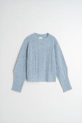 CABLE-KNIT CROP SWEATER