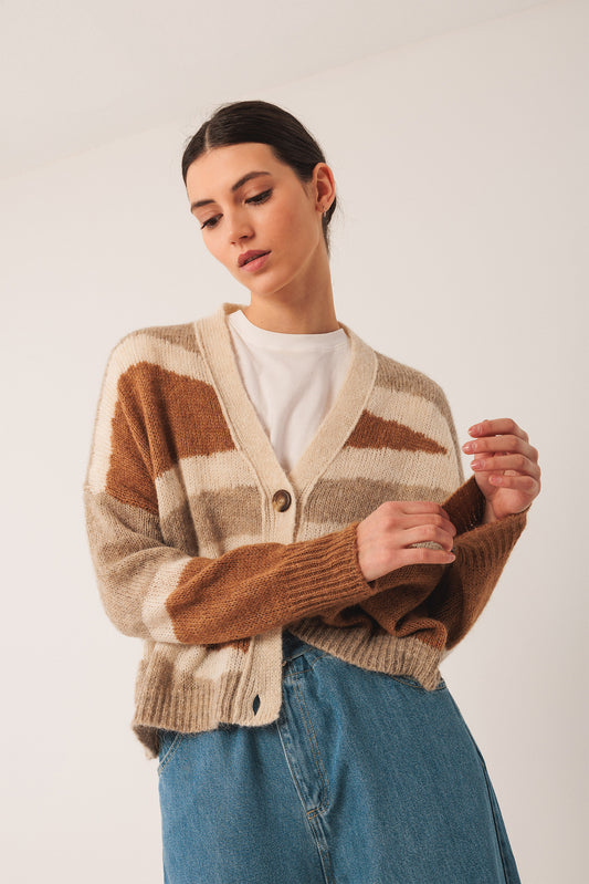 INTARSIA ALPACA JACKET