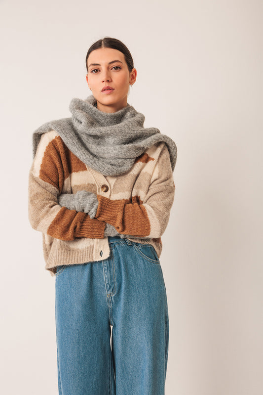 [CL] INTARSIA ALPACA JACKET 6