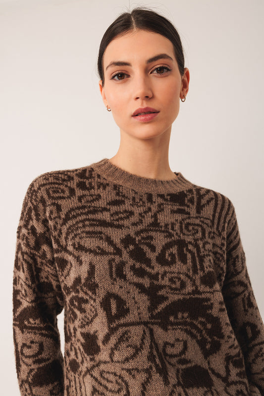 BICOLOR JACQUARD SWEATER