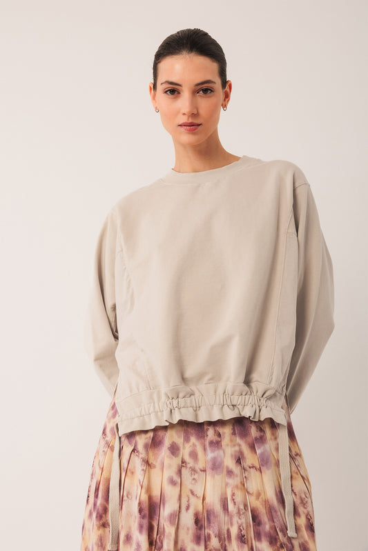 COTTON TERRY LOOPED SWEATSHIRT
