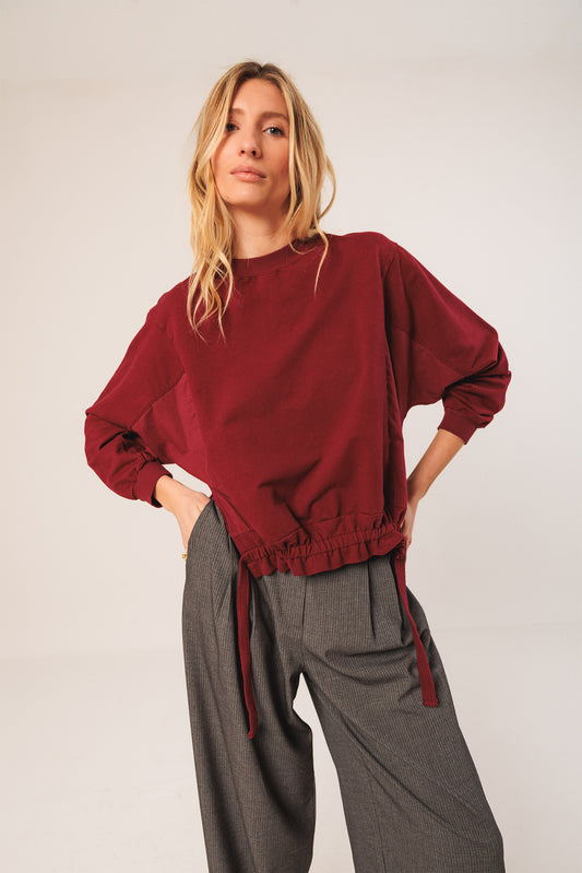 COTTON TERRY LOOPED SWEATSHIRT