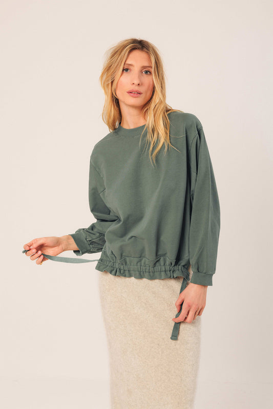 COTTON TERRY LOOPED SWEATSHIRT