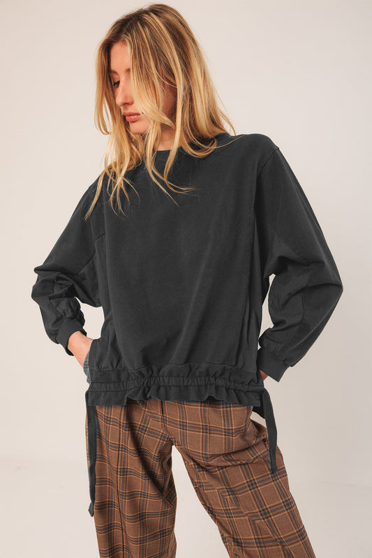 COTTON TERRY LOOPED SWEATSHIRT