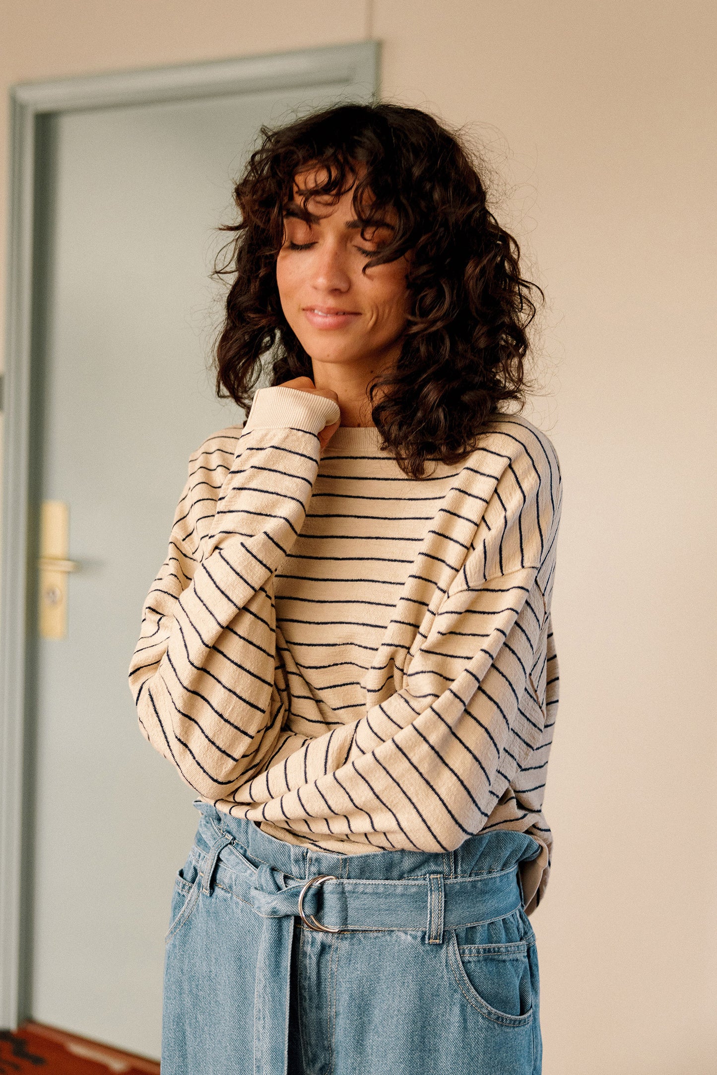 [CL] STRIPED COTTON SWEATSHIRT