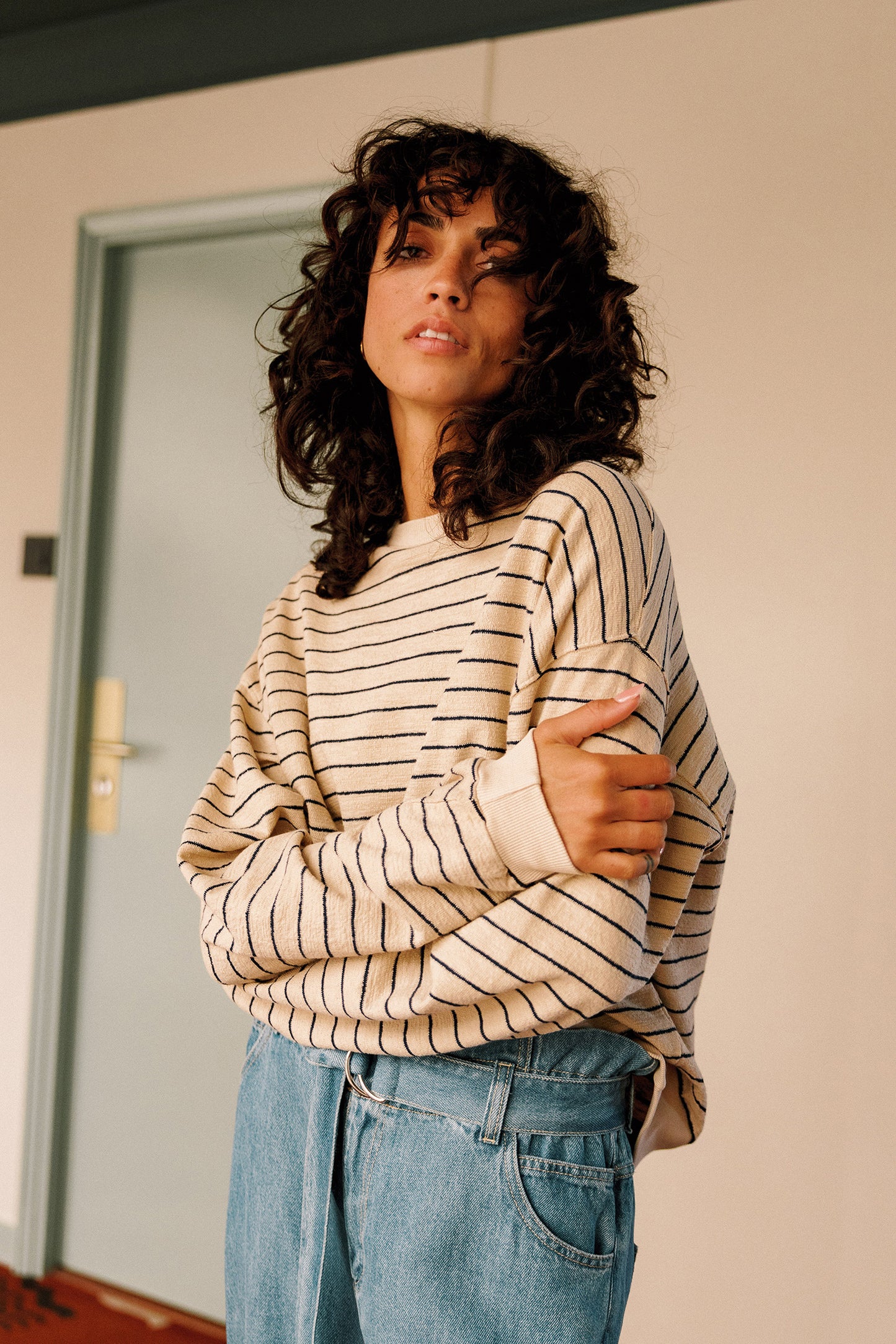 [CL] STRIPED COTTON SWEATSHIRT