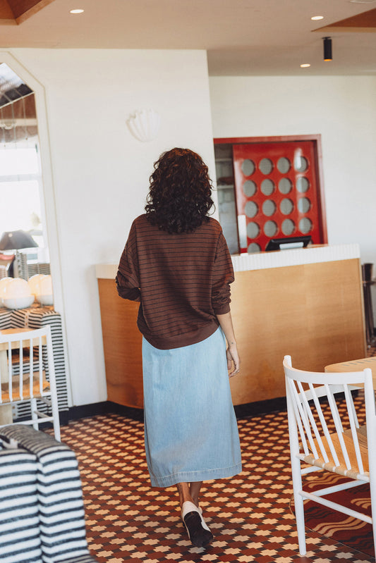 STRIPED COTTON SWEATSHIRT