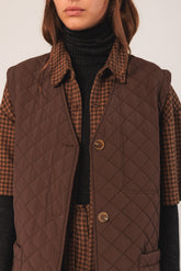 QUILTED CHECKERED VEST