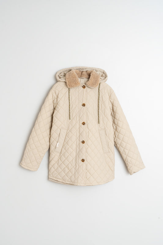 QUILTED HOODED COAT 4
